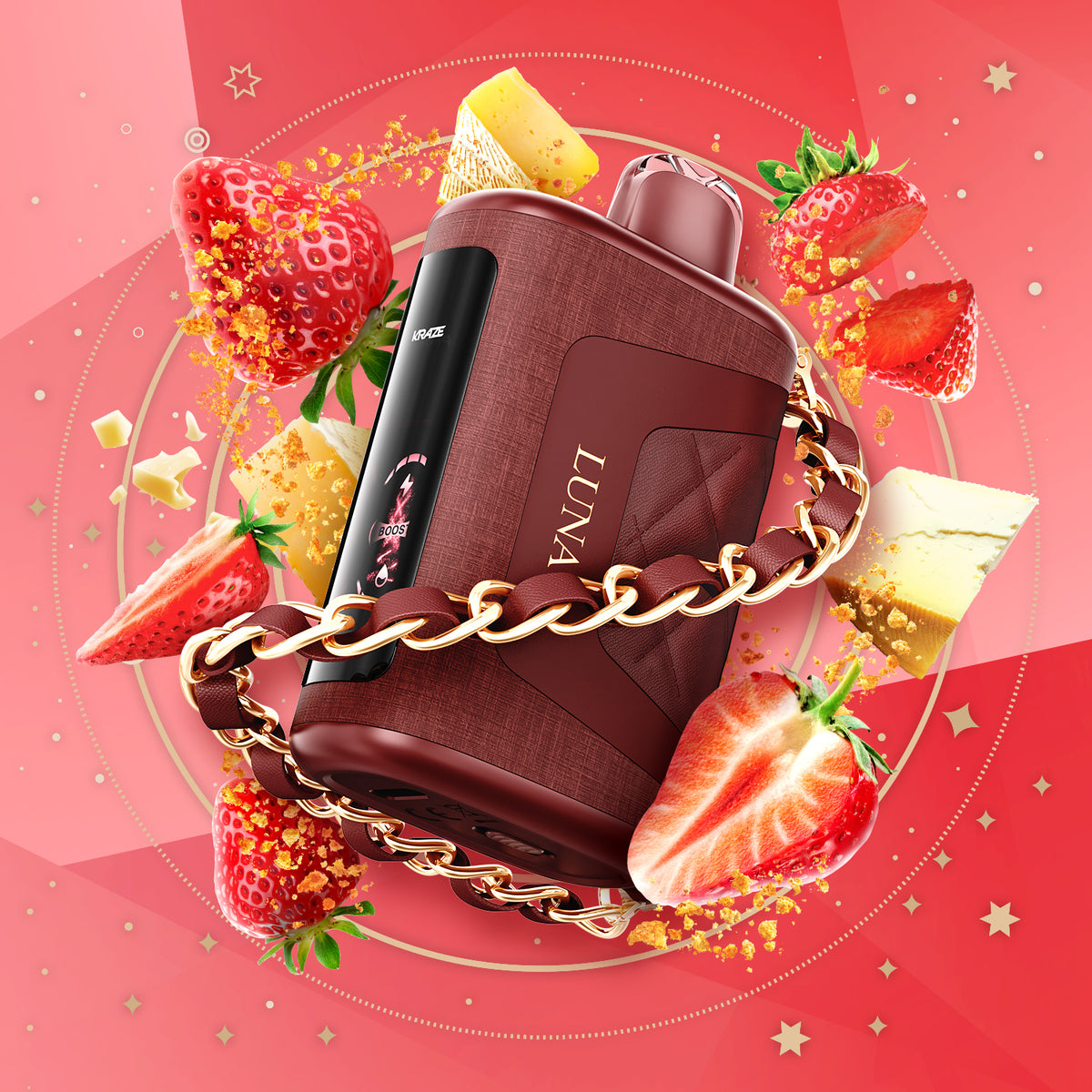 Kraze Luna Strawberry Cheese Delight 42k Puff Disposable Vape Buy Online Or  In Store