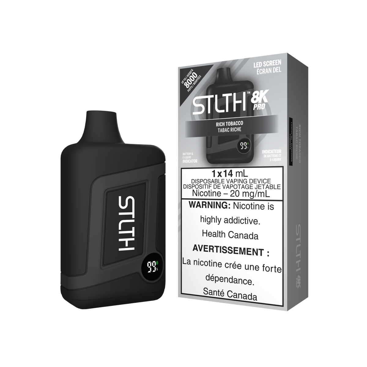 Rich Tobacco - STLTH 8K Pro Rechargeable Disposable Vape [Ontario Stam   Clear Sky Vapes Inc.