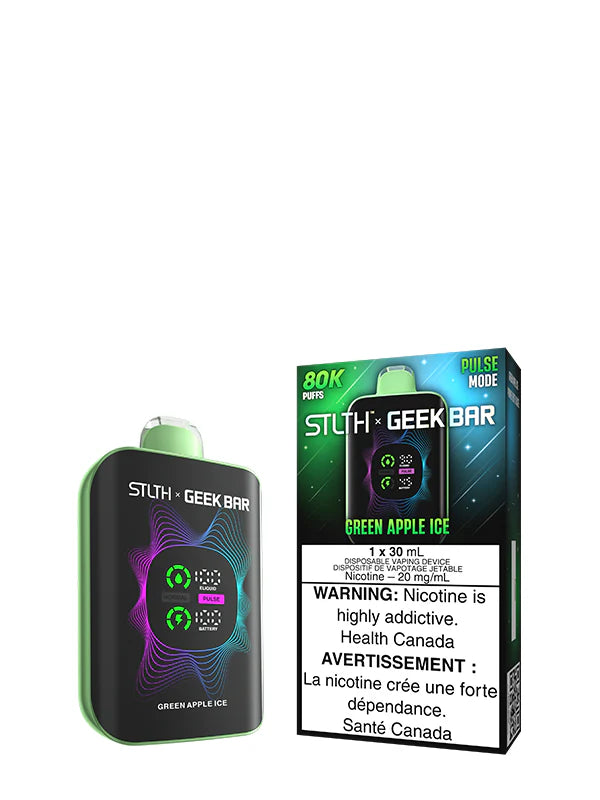 Green Apple Ice - STLTH X GEEK BAR 30mL Rechargeable Disposable Vape [ Clear Sky Vapes Inc. Green Apple Ice - STLTH X GEEK BAR 30mL Rechargeable Disposable Vape [ Clear Sky Vapes Inc.