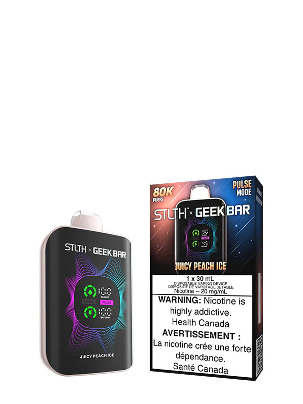 Juicy Peach Ice - STLTH X GEEK BAR 30mL Rechargeable Disposable Vape [ Clear Sky Vapes Inc. Juicy Peach Ice - STLTH X GEEK BAR 30mL Rechargeable Disposable Vape [ Clear Sky Vapes Inc.