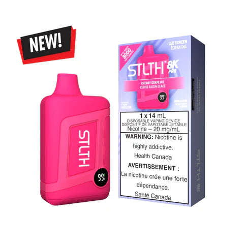 Cherry Grape Ice - STLTH 8K Pro 14mL Rechargeable Disposable Vape [Ont Clear Sky Vapes Inc. Cherry Grape Ice - STLTH 8K Pro 14mL Rechargeable Disposable Vape [Ont Clear Sky Vapes Inc.