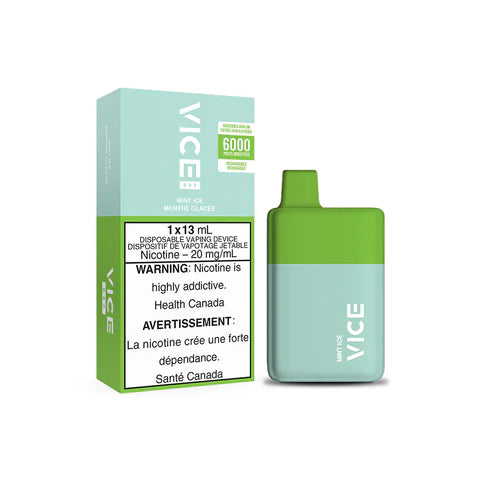 Mint Ice - VICE Box 6000p Rechargeable Disposable Vape [Federal Stamp]   Clear Sky Vapes Inc.