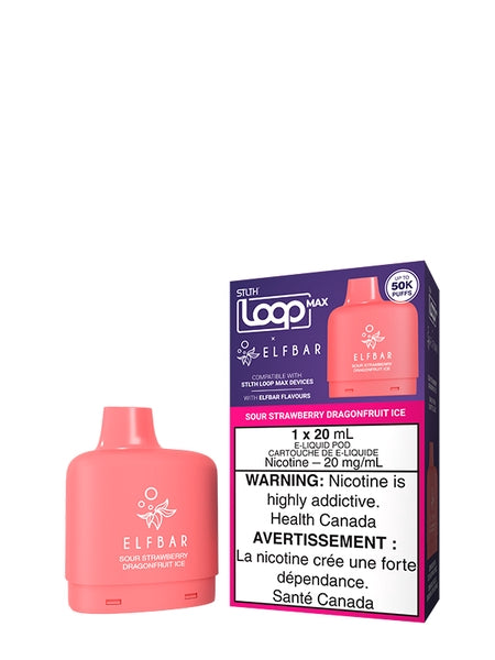 Sour Strawberry Dragonfruit Ice - STLTH Loop MAX ELFBAR Pod 20mL [Ontario Stamp]