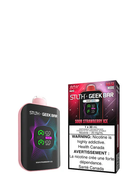 Sour Strawberry Ice - STLTH X GEEK BAR 30mL Rechargeable Disposable Vape [Ontario Stamp]