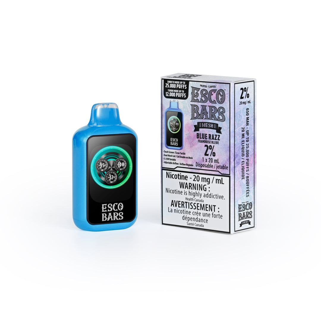 Blue Razz - ESCO BARS 25k Rechargeable Disposable Vape [Ontario Stamp]