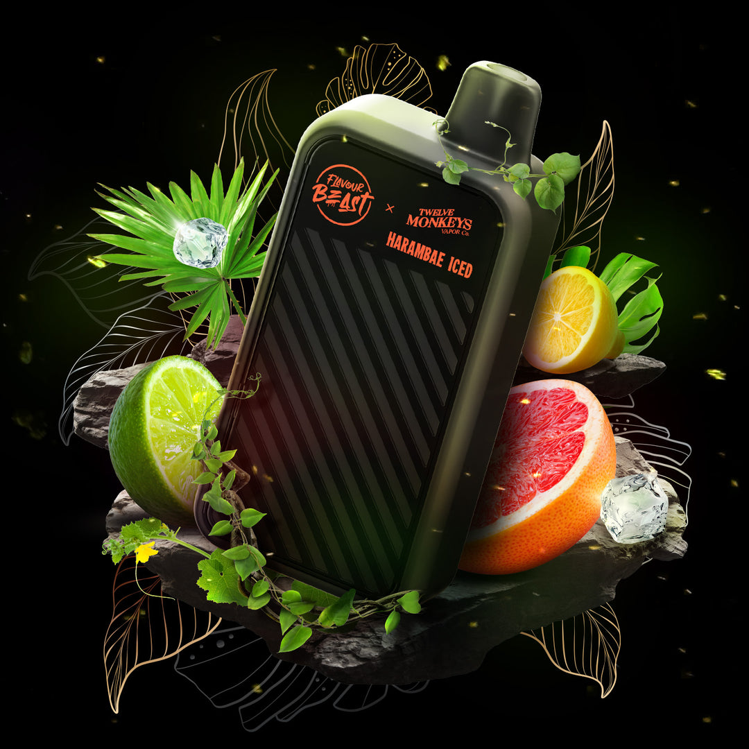 Harambae Iced - Flavour Beast Beast Mode Max 2 & Twelve Monkeys Rechargeable Disposable Vape [Ontario Stamp]