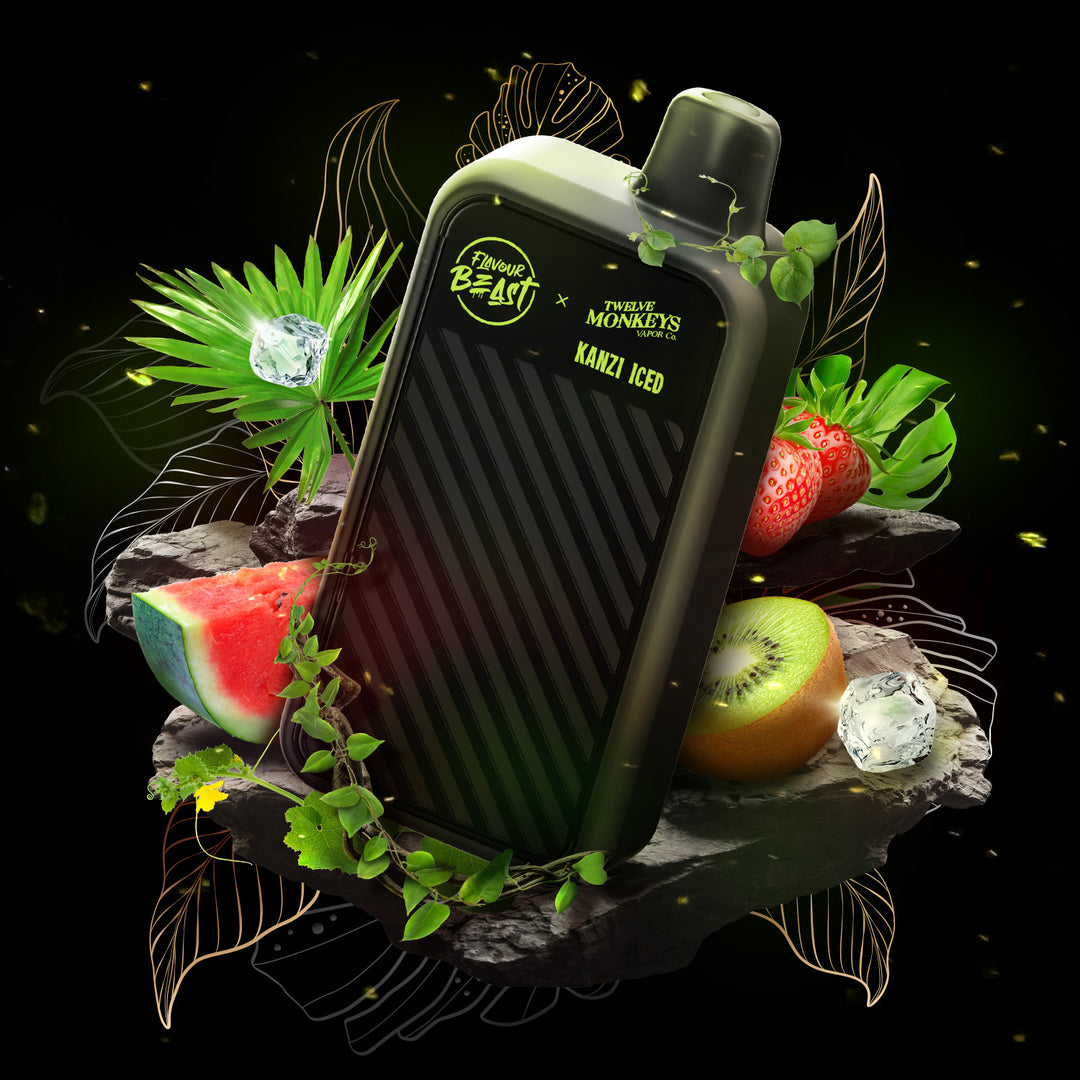 Kanzi Iced - Flavour Beast Beast Mode Max 2 & Twelve Monkeys Rechargeable Disposable Vape [Ontario Stamp]