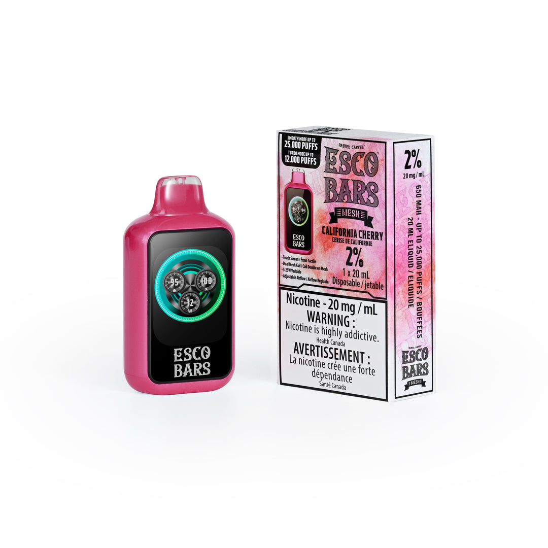 California Cherry - ESCO BARS 25k Rechargeable Disposable Vape [Ontario Stamp]