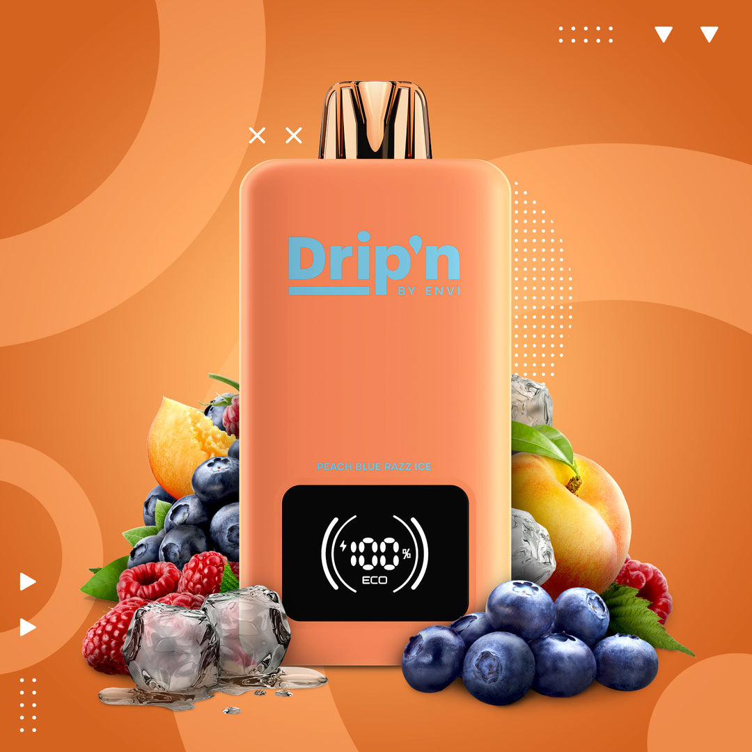 Peach Blue Razz Ice - Drip'n by ENVI 26mL Disposable Vape [Ontario Stamp]