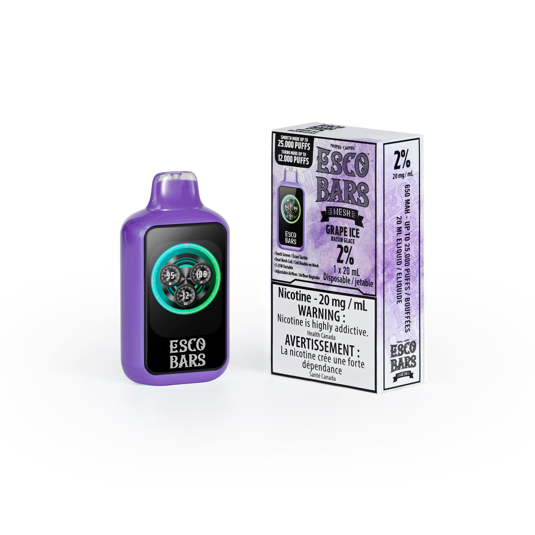 pastel cartel vape price Grape Ice ESCO BARS 25K Rechargeable Disposable Vape (Ontario Stamp)
