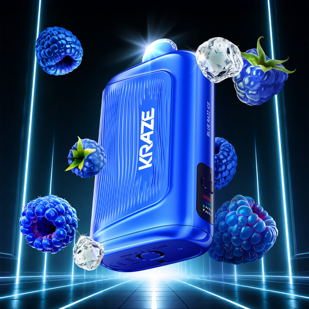 Blue Razz Ice - Kraze Giga Rechargeable Disposable 40mL [Ontario Stamp]