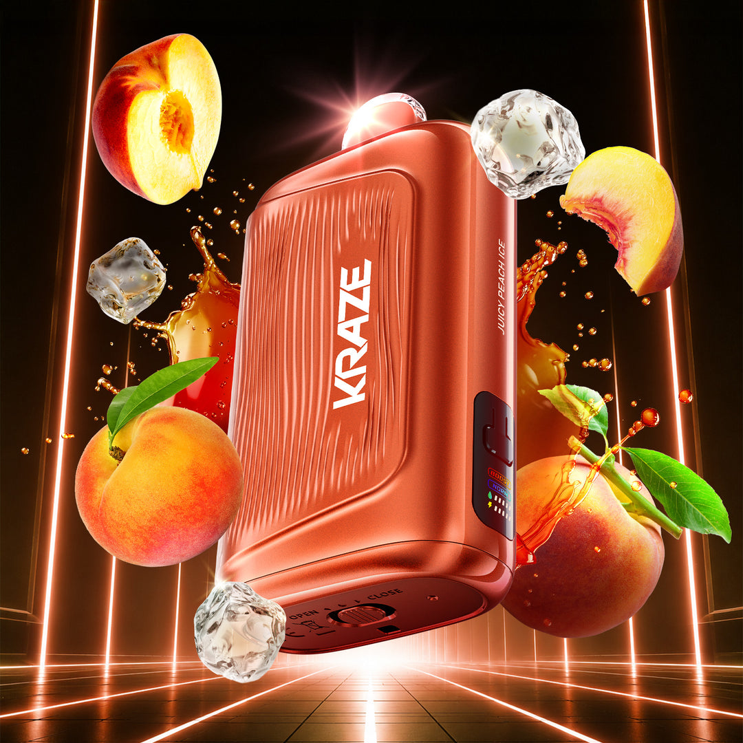 Juicy Peach Ice - Kraze Giga Rechargeable Disposable 40mL [Ontario Stamp]