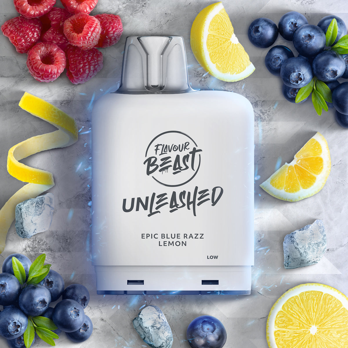 Epic Blue Razz Lemon - Flavour Beast Unleashed Level X Boost Pod 20mL ...