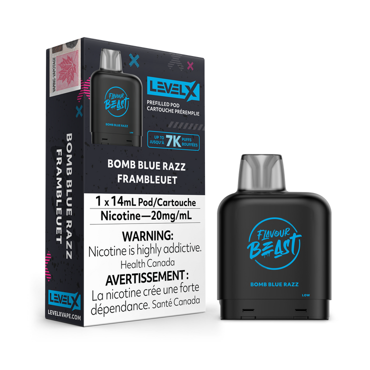 Bomb Blue Razz - Flavour Beast Level X Pod 14mL