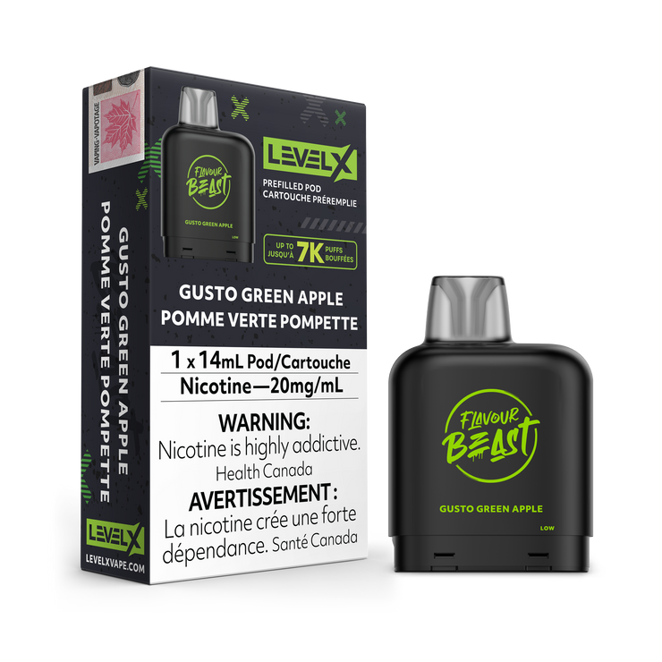 Gusto Green Apple - Flavour Beast Level X Pod 14mL
