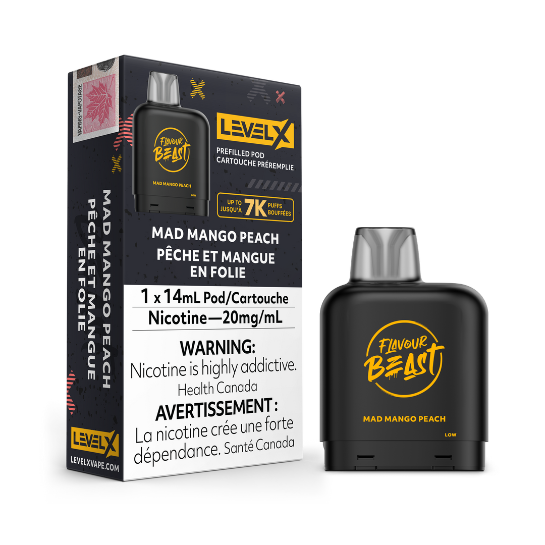 Mad Mango Peach - Flavour Beast Level X Pod 14mL [Federal Stamp]
