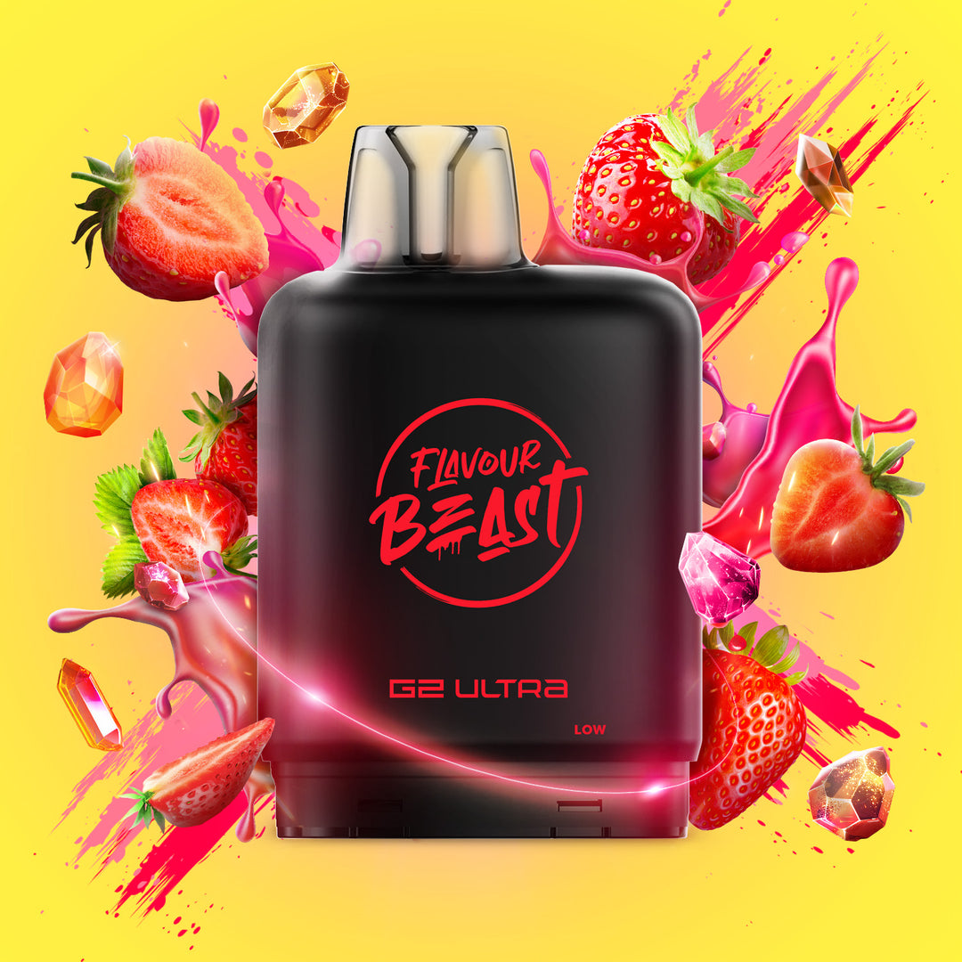 Gushin' Strawberry - Flavour Beast Level X G2 Ultra 20mL Pod [Ontario Stamp]