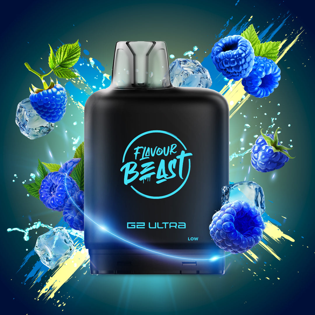 Super S. Blue Razz Iced  - Flavour Beast Level X G2 Ultra 20mL Pod [Ontario Stamp]