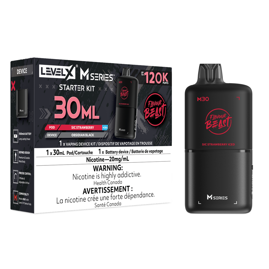Sic Strawberry - Flavour Beast Level X M Series Starter Kit 30mL [Ontario Stamp]