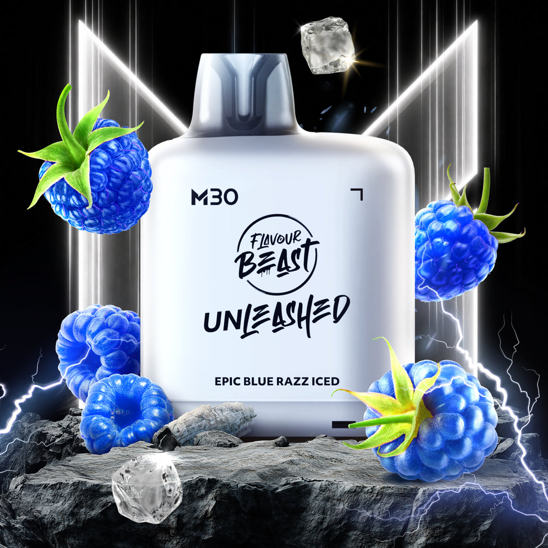 Epic Blue Razz Iced - Flavour Beast Unleased Level X M Series 30mL Pod [Ontario Stamp]