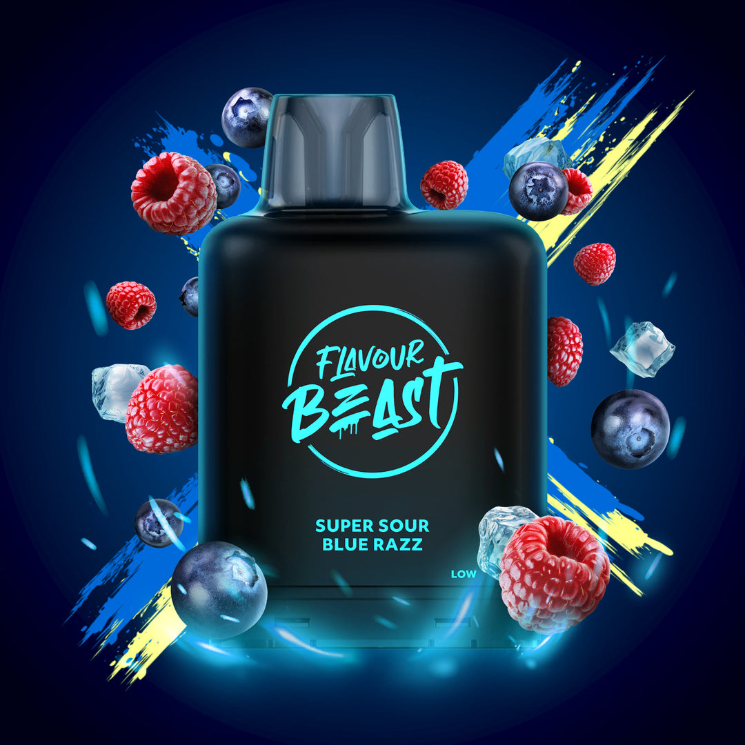 Super Sour Blue Razz - Flavour Beast Level X Boost Pod 20mL [Ontario Stamp]