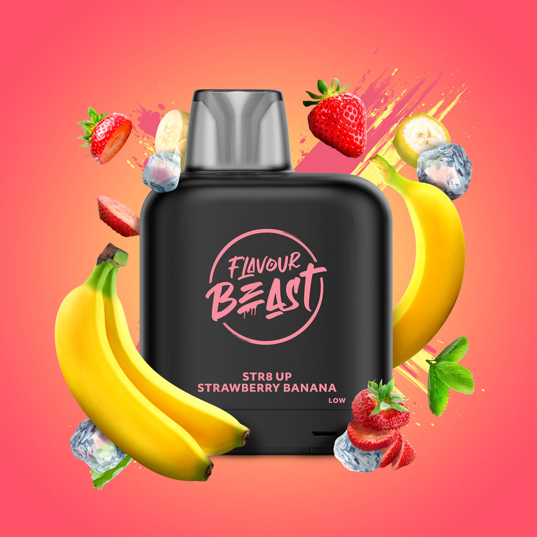 STR8 Up Strawberry Banana - Flavour Beast Level X Pod 14mL [Federal St Clear Sky Vapes Inc. STR8 Up Strawberry Banana - Flavour Beast Level X Pod 14mL [Federal St Clear Sky Vapes Inc.