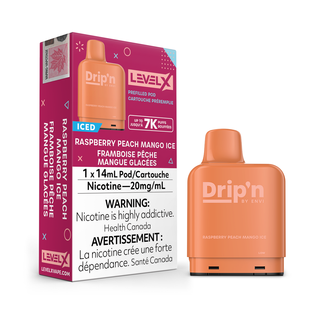 Raspberry Peach Mango Ice - Drip'n Level X Pod 14mL [Federal Stamp]