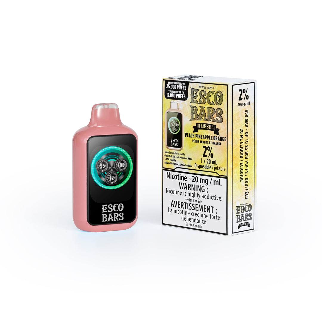Peach Pineapple Orange - ESCO BARS 25k Rechargeable Disposable Vape [Ontario Stamp]