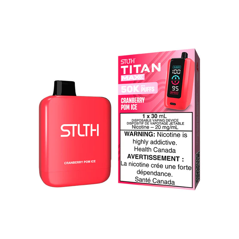 Cranberry Pom Ice - STLTH Titan Max 30mL Rechargeable Disposable Vape [Ontario Stamp]