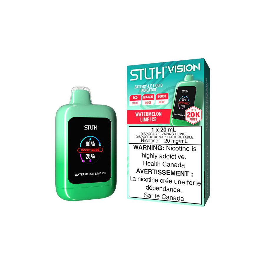 Watermelon Lime Ice - STLTH Vision 20mL Rechargeable Disposable Vape [Ontario Stamp]