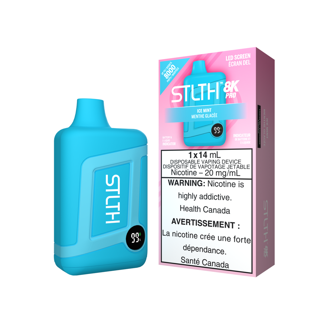 Ice Mint - STLTH 8K Pro 14mL Rechargeable Disposable Vape [Ontario Stamp]