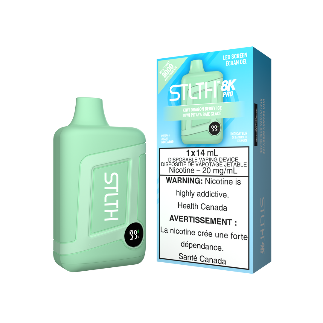 Kiwi Dragon Berry Ice - STLTH 8K Pro 14mL Rechargeable Disposable Vape [Ontario Stamp]