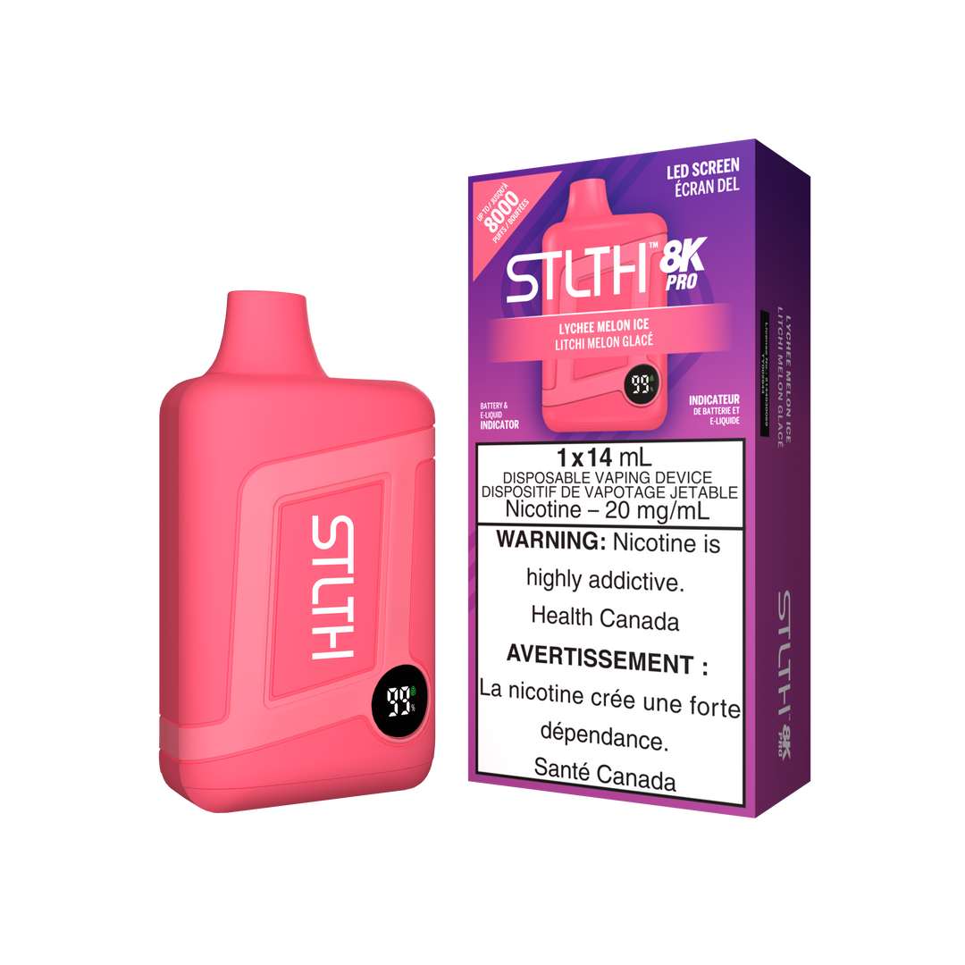 Lychee Melon Ice - STLTH 8K Pro 14mL Rechargeable Disposable Vape [Ontario Stamp]