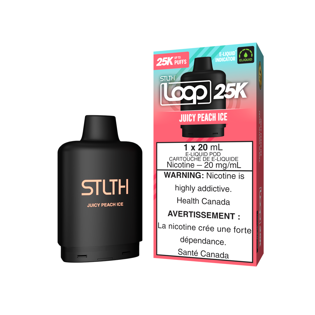 Juicy Peach Ice - STLTH Loop 25K Pod 20mL [Ontario Stamp]