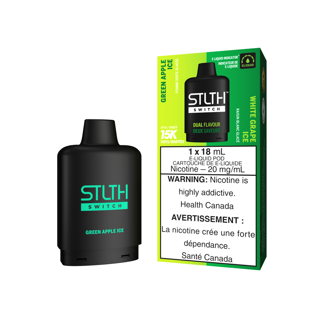 Green Apple Ice & White Grape Ice - STLTH Switch Loop 2 Pod 18mL [Ontario Stamp]