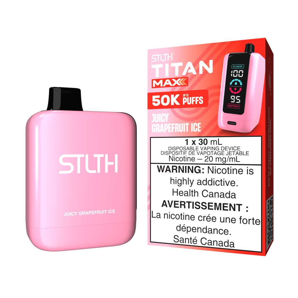 Juicy Grapefruit Ice - STLTH Titan Max 30mL Rechargeable Disposable Va Clear Sky Vapes Inc. Juicy Grapefruit Ice - STLTH Titan Max 30mL Rechargeable Disposable Va Clear Sky Vapes Inc.