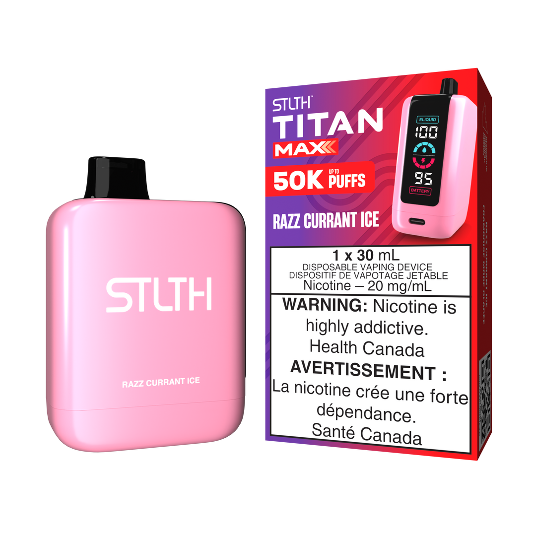 Razz Currant Ice - STLTH Titan Max 30mL Rechargeable Disposable Vape [Ontario Stamp]