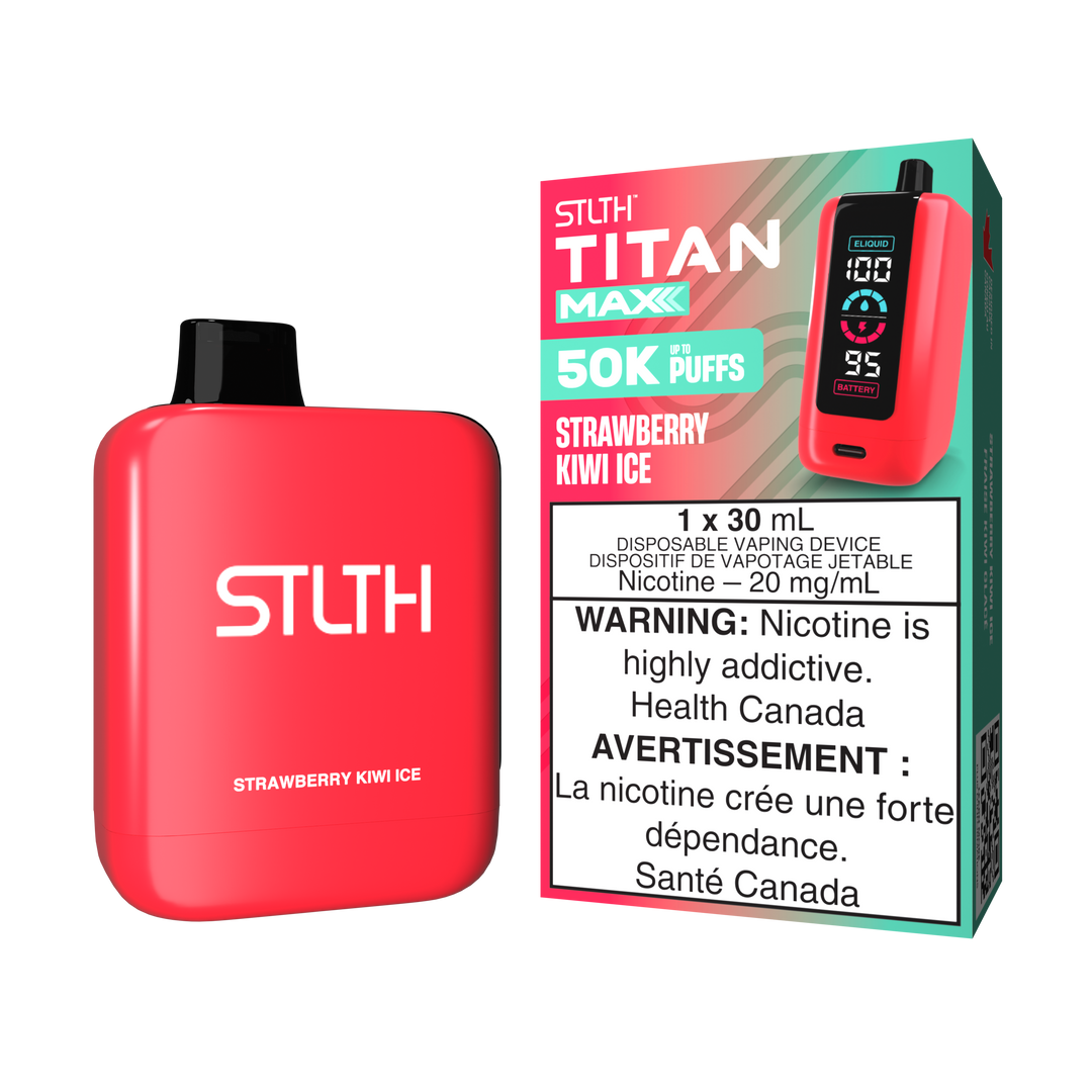 Strawberry Kiwi Ice - STLTH Titan Max 30mL Rechargeable Disposable Vap Clear Sky Vapes Inc. Strawberry Kiwi Ice - STLTH Titan Max 30mL Rechargeable Disposable Vap Clear Sky Vapes Inc.