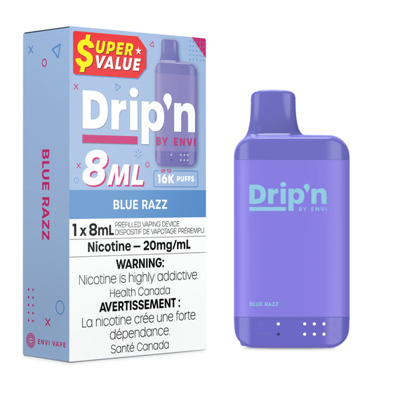 Blue Razz - Drip'n by ENVI 8mL Disposable Vape [Ontario Stamp]