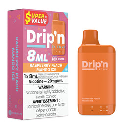 Raspberry Peach Mango Ice - Drip'n by ENVI 8mL Disposable Vape [Ontario Stamp]