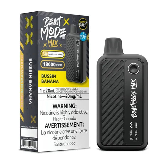 Bussin Banana Iced - Flavour Beast Beast Mode Max 18k Rechargeable Disposable Vape [Ontario Stamp]