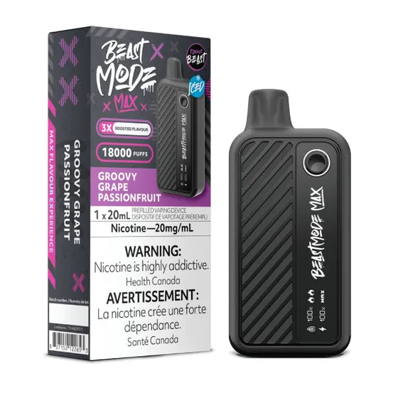Groovy Grape Passionfruit - Flavour Beast Beast Mode Max 18k Rechargeable Disposable Vape [Ontario Stamp]