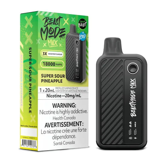 Super Sour Pineapple - Flavour Beast Beast Mode Max 18k Rechargeable Disposable Vape [Ontario Stamp]