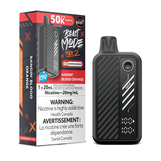 Bangin' Blood Orange Iced - Flavour Beast Beast Mode Max 2 Rechargeable Disposable Vape [Ontario Stamp]
