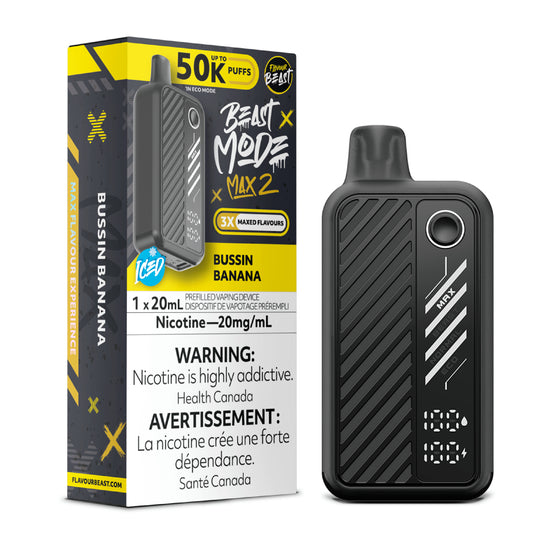 Bussin Banana - Flavour Beast Beast Mode Max 2 Rechargeable Disposable Vape [Ontario Stamp]