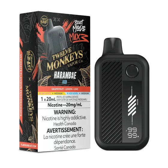 Harambae Iced - Flavour Beast Beast Mode Max 3 Rechargeable Disposable Vape [Ontario Stamp]