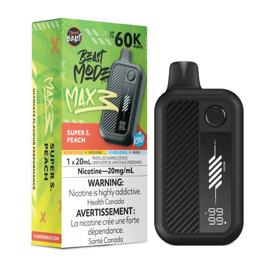 Super S. Peach Iced - Flavour Beast Beast Mode Max 3 Rechargeable Disposable Vape [Ontario Stamp]