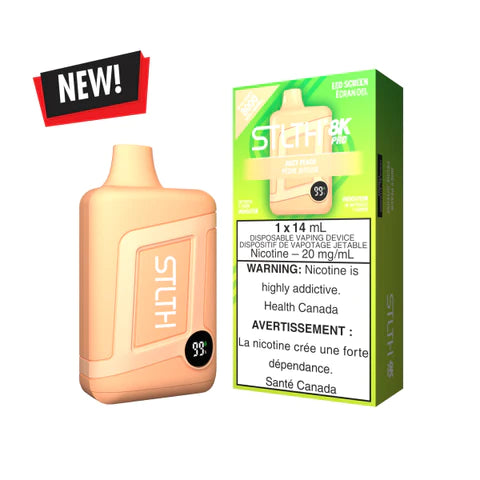 Juicy Peach (No Ice) - STLTH 8K Pro 14mL Rechargeable Disposable Vape