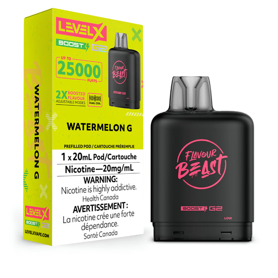 Watermelon G - Flavour Beast Level X Boost Pod 20mL [Ontario Stamp]