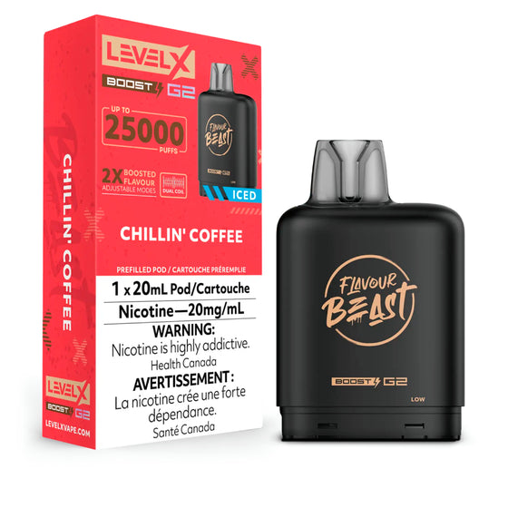 Chillin' Coffee Iced - Flavour Beast Level X Boost Pod 20mL [Ontario Stamp]